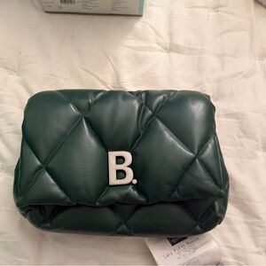Balenciaga Dark Green Quilted Clutch